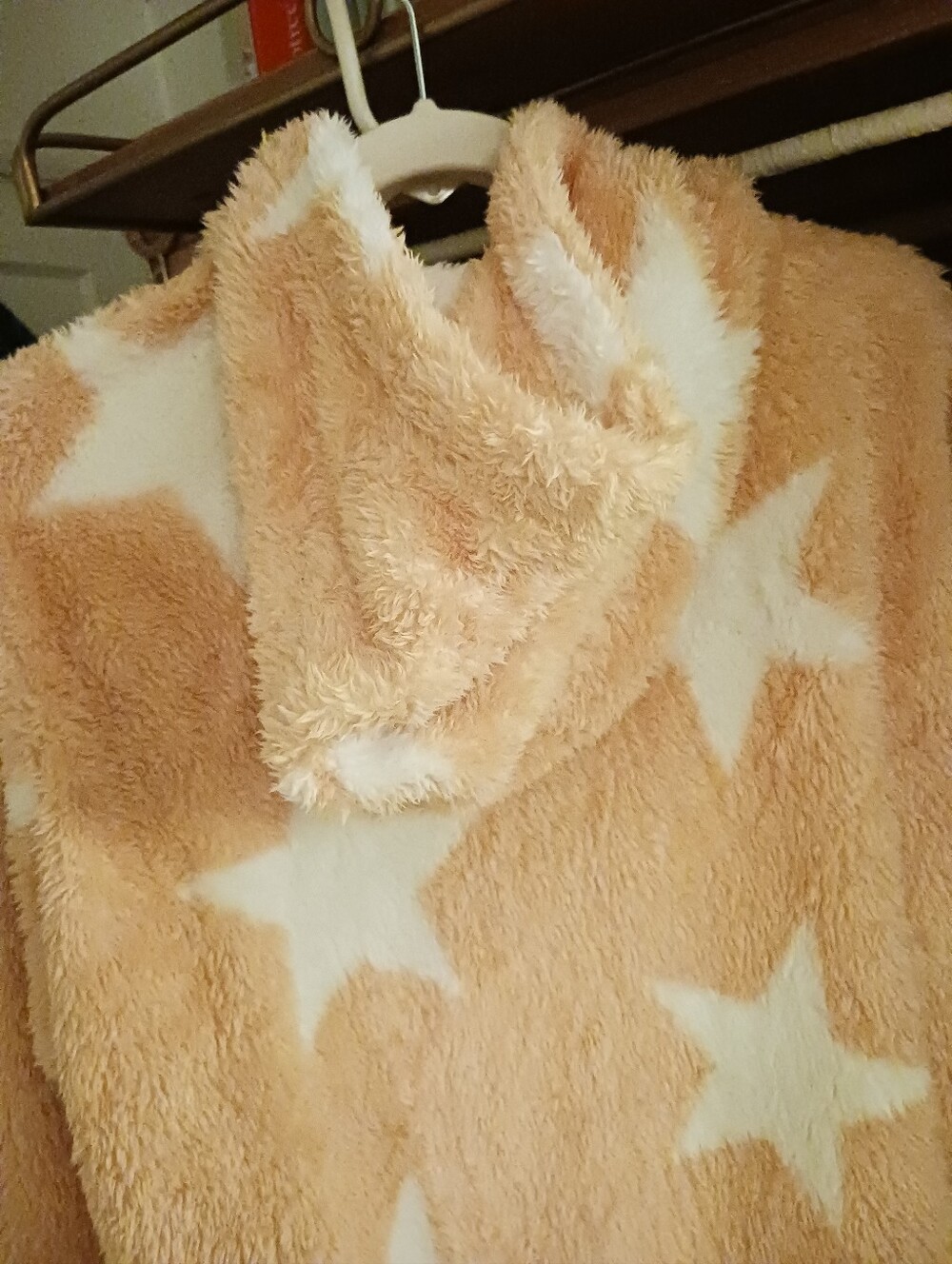 Star-Print Hooded Sherpa Jacket Cozy Zip Hoodie - Picture 5 of 15